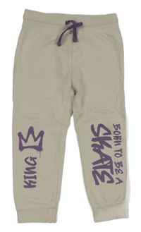 Béžové tepláky s nápisy So Cute 