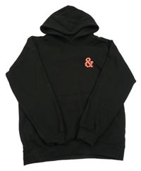 Čierna mikina s nášivkou a kapucňou AWDis