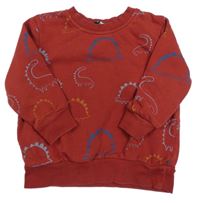 Červená mikina s dinosaurami George