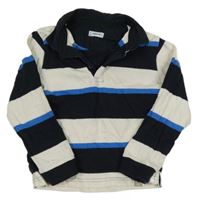 Černo-bílo-modré pruhované triko Mayoral