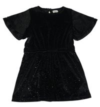 Čierny trblietavý kraťasový overal F&F