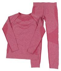 2set- malinové melírované funkční triko+ legíny Crivit