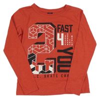 Červené tričko s číslom a nápismi Chapter young