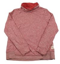 Červeno-biela pruhovaná mikina s komínovým golierom Tom Tailor