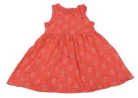 Tmavoružové šaty s králíčky