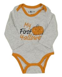 Sivo-oranžové body s tekvicou a nápismi So Cute