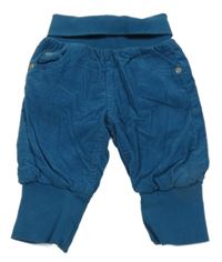 Petrolejové menšestrové podšité nohavice Topomini