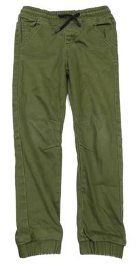 Khaki plátenné cargo nohavice Denim Co.