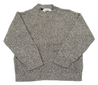 Béžovo-čierny melírovaný sveter H&M