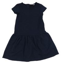 Tmavomodré šaty s 3D srdiečkami