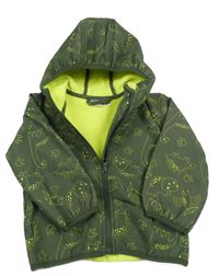 Khaki softshellová bunda s dinosaury a kapucí Ergee