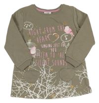 Svetlohnedá dlhá mikina s nápismi a srdiečkami Topolino