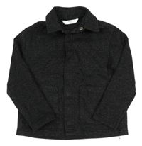 Čierna melírovaná tepláková košeľová bunda M&S