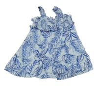 Svetlomodré šaty s listami Place