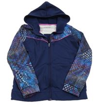 Tmavomodro-vzorovaná športová mikina s kapucňou Matalan