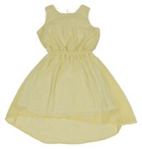 Žluto-bílé vzorované šifonové šaty Y.F.K.