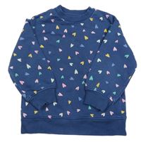 Tmavomodrá mikina so srdiečkami M&S