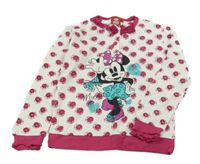 Bílo-rubínové puntíkaté mikinotriko s Minnie Disney
