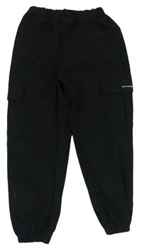 Čierne cargo cuff nohavice