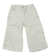 Bílé plátěné rolovací capri kalhoty C&A