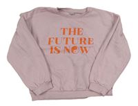Lila crop mikina s nápisom Tu