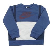 Modro-tmavomodro-bílá mikina s logem Nike 