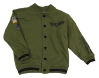 Nové - Khaki propínací mikina s logem Top Gun Next 