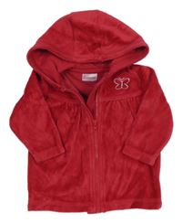 Červená zamatová prepínaci mikina s motýlom a kapucňou Cherokee