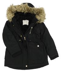 Černá šusťáková zimní parka s kapucí Nutmeg 