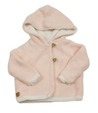 Broskvový propínací podšitý svetr s kapucí Rocka a Bye Baby