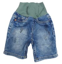 Modré rifľové kraťasy s kaktusmi S. Oliver