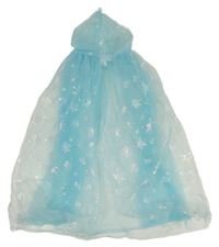 Kostým - Světlemodrý síťovaný plášť s vločkami a kapucňou