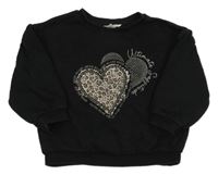 Čierna mikina so srdiečkami River Island