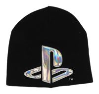 Čierna pletená čapica s logem Play Station