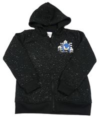 Čierno-sivá vzorovaná prepínaci mikina so Sonicem a kapucňou