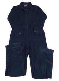 Tmavomodrý manšestrový kalhotový overal Fat Face