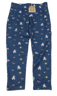 Nové - Tmavomodré tregíny riflového vzhledu s obrázky Sfera 