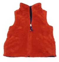 Červená chlpatá obojstranná vesta Kite