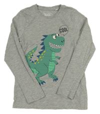 Šedé melírované triko s dinosaurem C&A