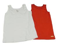 2x Bílý + červený nátělník