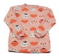 Broskvová mikina so zajačikmi a jahůdkami