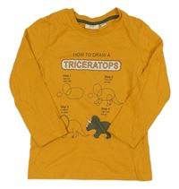 Okrové triko s dinosaury Kids
