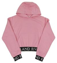 Svetloružová crop mikina s kapucňou River Island