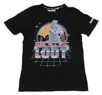 Čierne tričko s potiskem Fortnite