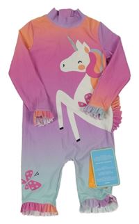 Nové - Farebný tónový UV overal s jednorožcom Dunnes