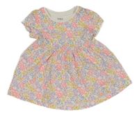 Biele bavlnené šaty s kvietkami M&S