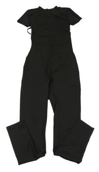 Čierny nohavicový elastický overal