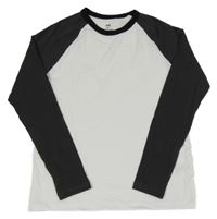 Bílo-šedé triko H&M