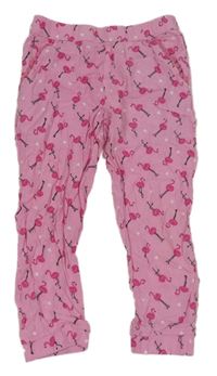 Ružové turecké nohavice s plameňáky Kiki&Koko