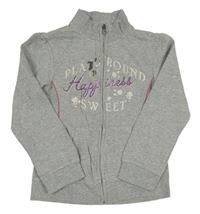 Sivá melírovaná prepínaci mikina s nápisom Chicco